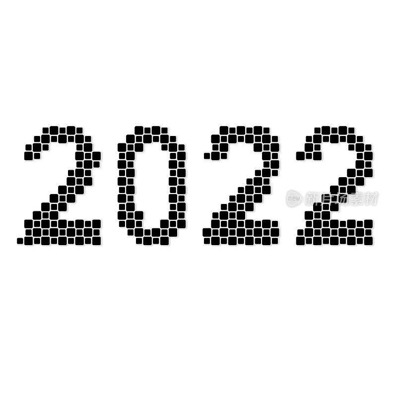 2022 -突出黑色圆形方形3d图案